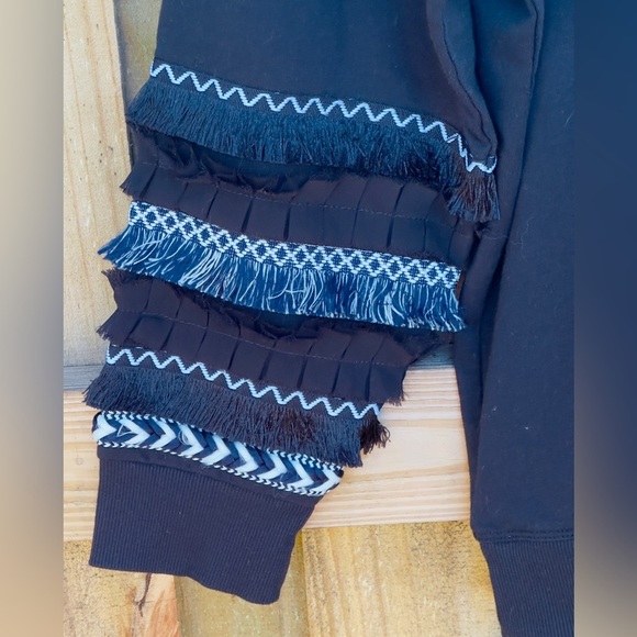 Style & Co Women's Black Crew Neck Sweatshirt with Fringe Plus Size XXL - Picture 3 of 8